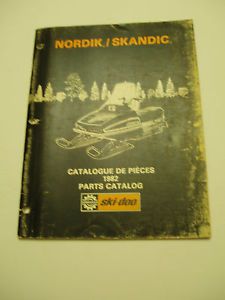 Skidoo 1982 nordik / skandik  parts catalog manual