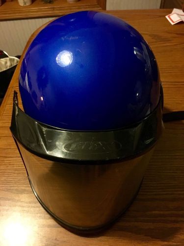 Ckx  vg-975 blue snowmobile helmet w/vents, adjustable flip shield, small