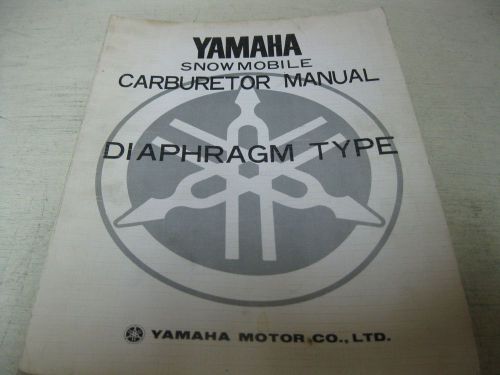 Yamaha snowmobile carburetor diaphragm type   service shop manual