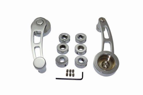 Hot rod chrome billet aluminum long window crank handle kit chevy ford mopar v8