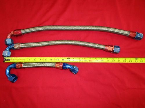 #12an earls reusable fittings with braided stainless steel hose,3 hoses