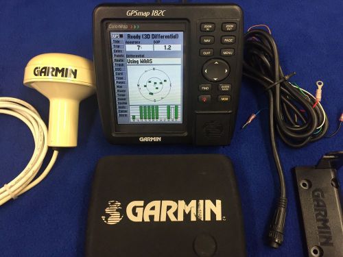 Garmin gpsmap 182c gps chartplotter system w/ cables &amp; antenna, fully tested!