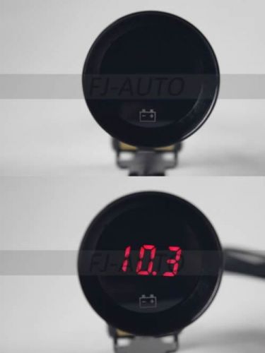 37mm new high quality auto voltage volt gauge/meter black micro red digital