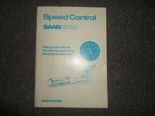 1984 saab 900 speed control fitting instructions shop manual factory oem book 84