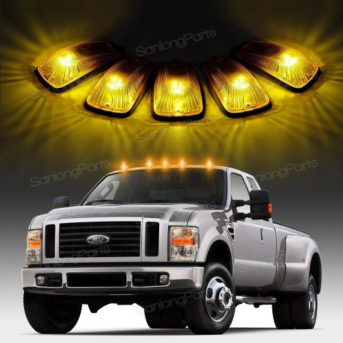 5x hot for 88-02 chevy/gmc amber cover cab marker light+white 5050 158 led