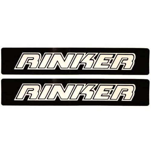 Rinker boats black / white 6 1/2 x 1 1/2 vinyl marine decals (pair)
