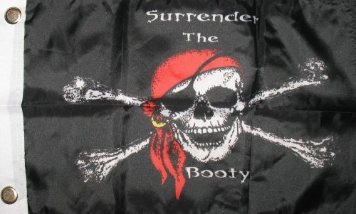 Boat 3x5 ft jolly roger pirate surrender the booty boat size real flag