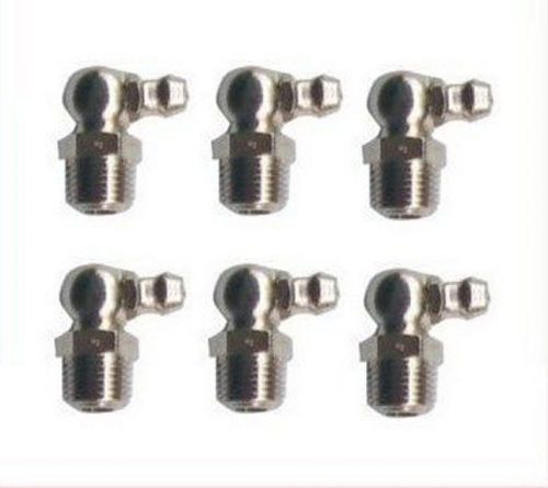 6 pieces grease fitting bspp bsp pipe 1/8-28 zerk nipple 90 deg degree p-cp