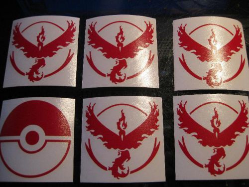 Pokemon go team valor &amp; pokeball custom vinyl decal sticker car window nintendo
