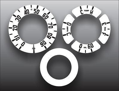 1953-1955 chevrolet truck instrument cluster white face gauges 53-55
