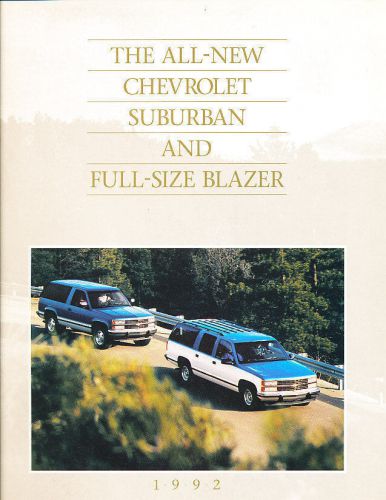 1992 chevy k1500 blazer &amp; suburban brochure -k1500 blazer-suburban c1500-c2500