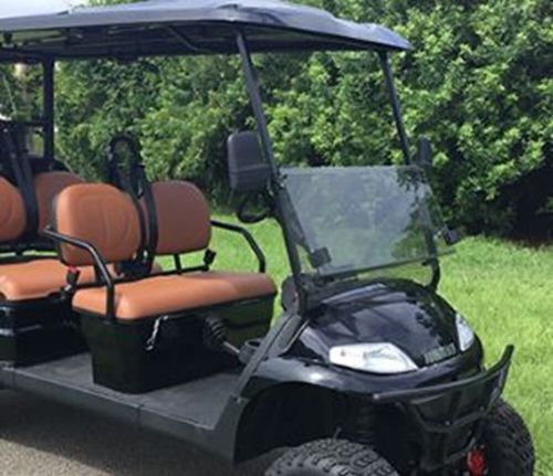 Reddot tinted folding windshield | advanced ev advent golf cart