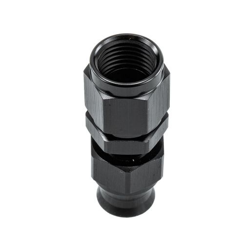 Aluminum black 5/16" tube to female 6 an adapter w/ brass fuel fitting