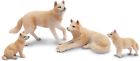 Toymany 8pcs wolf figures forest animals toy figurines - plastic jungle zoo for
