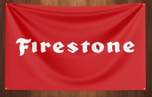 Firestone workshop/mancave advertising fan flag/banner