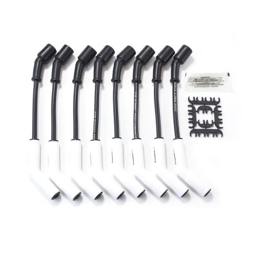 Gm car ls 8.5mm black ignition wires with 135° ceramic plug boots 9-3/4" long