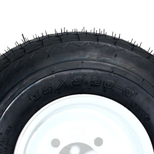 2 * 18x8.50-8 18x8.5-8 18x8.5x8 golf cart tires on rims lrb 4 lug white wheel