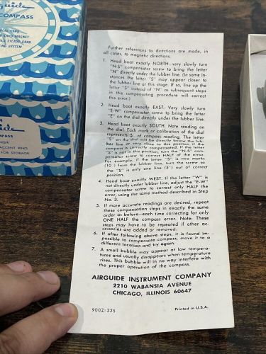 Vintage AIRGUIDE Model 74 MARINE BOAT COMPASS IN ORIGINAL BOX Collectible, US $49.99, image 8