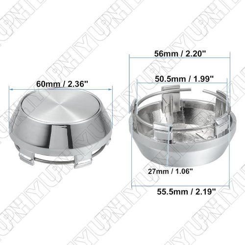 4Pcs For Wheel Center Cap Universal Rim Chrome Hub Cap 60mm No Logo Silver Base, US $17.39, image 4