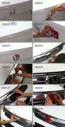 3PCS RED CHROME H FRONT REAR STEERING BADGE EMBLEM FOR ACCORD SEDAN 2008-2013, US $39.99, image 2