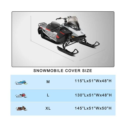 Snowmobile cover, universal snowmobile storage cover for polaris, ski-doo, ar...