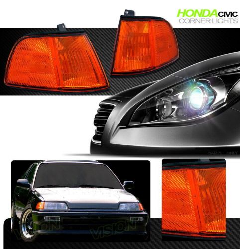 For 90-91 honda civic 2dr jdm sport amber turn signal parking corner lights lamp