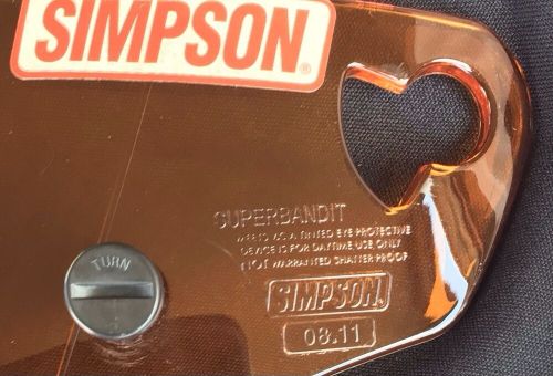 Simpson Racing helmet shield BANDIT Super Carbon Drag 89403A amber, US $20.00, image 2