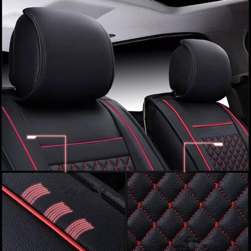 Durable polyurethane synthetic leather 5-seater car truck seat cover, front and