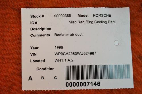 PORSCHE BOXSTER 1998 Radiator Fan Air Duct 996 575 341 03, US $59.99, image 3