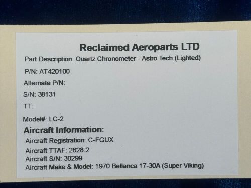 ASTRO TECH QUARTZ CHRONOMETER - LIGHTED P/N: AT420100 MODEL # LC-2 SN- 38131, C $225.00, image 5