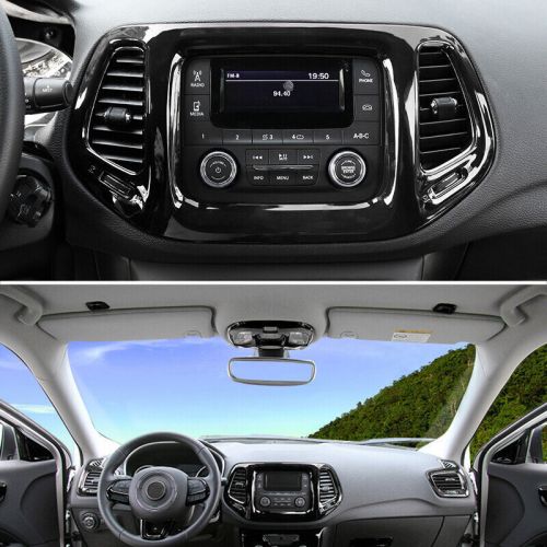 Fit For Jeep Compass 17-2020 Bright Black GPS Navigation Panel Frame Cover Trim, US $47.82, image 2