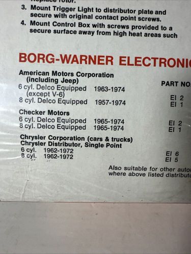 NOS Borg Warner Electronic Ign Kit EI-1 1962-72 Chrysler Dodge V8 engines GM, US $60.00, image 8