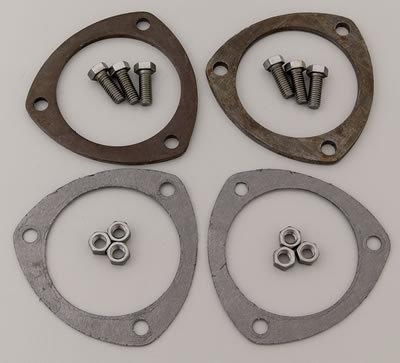 Hooker headers collector rings 3.50" weld-on 3-bolt flange steel natural pair