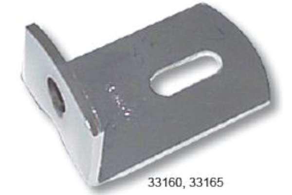 Bracket mirror l-shaped 2 x 1 x 1.25" wide stainless for peterbilt kenworth