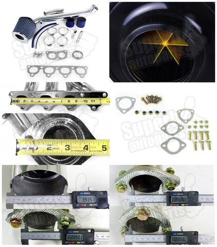 1992-1995 Honda Civic 2/4D Air Intake+Converter+Header+Catback Exhaust Muffler, US $209.65, image 2
