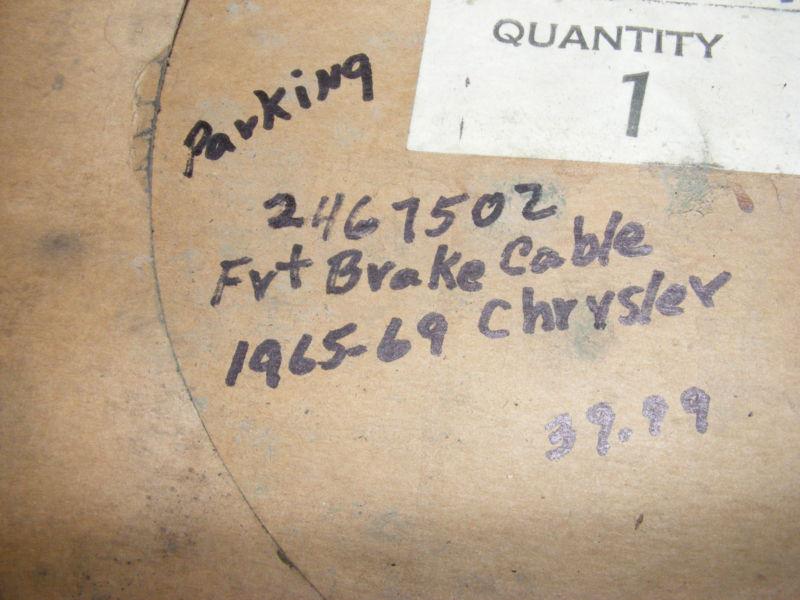 1965 66 67 68 69 CHRYSLER FRONT PARKING BRAKE CABLE NOS 2467502 NEW, US $39.99, image 2
