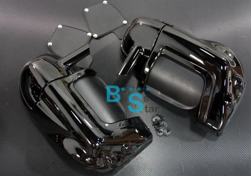 Glossy Black Lower vented Fairing + CNC Mounting Brackets Fit Harley Davidson, US $218.00, image 3