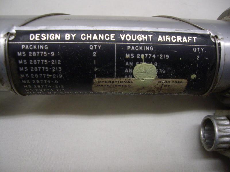 Find Chance Vought Aircraft Hydraulic Cylinder. P/N CV189010312 in