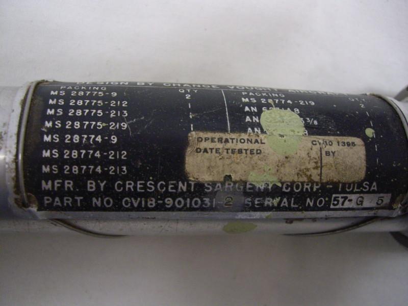 Find Chance Vought Aircraft Hydraulic Cylinder. P/N CV189010312 in