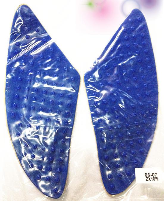 Tank traction side pad gas grip protector zx r10 kawasaki blue 2006-2007