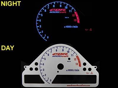 Honda cbr 1000rr 1000 rr 2004 2005 silver face glow gauge custom 04 05 plasma