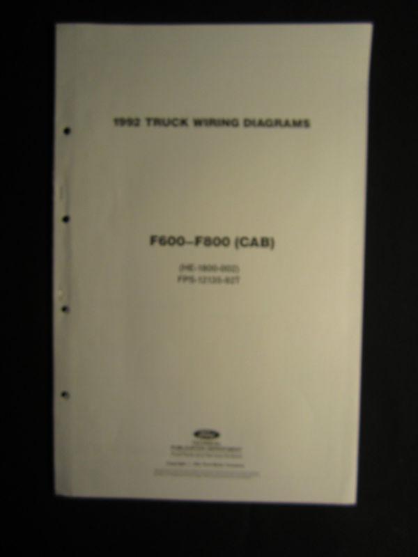1992 ford f600-f800 truck electrical wiring diagram service manual f 600 800 cab