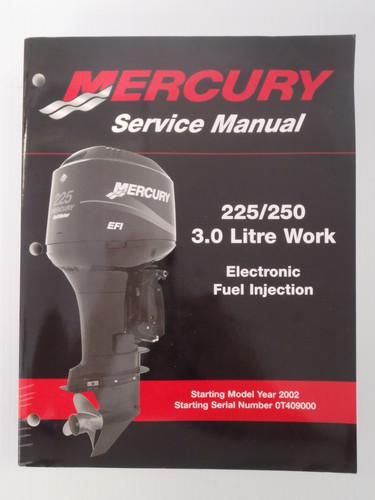Used mercury outboards 225/250 3.0l work efi factory service manual 90-884294