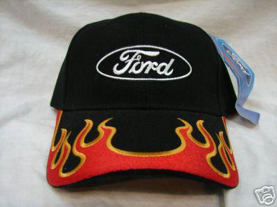 Ford black hat with red  flames 