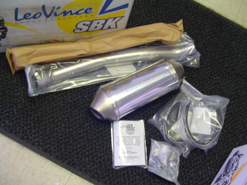 2008-2011 kawasaki zx14 leo vince dual sbk unlimited aluminum slip on polished