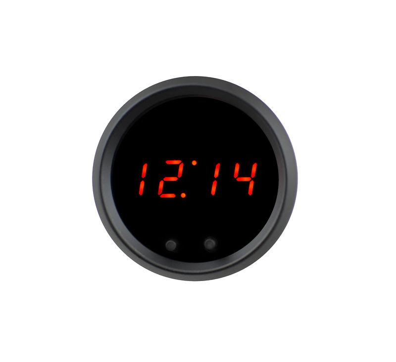 Digital led clock gauge red / black bezel intellitronix m8009-r made in usa