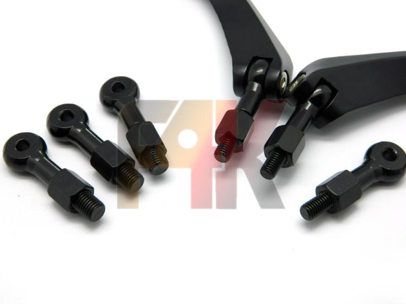 UNIVERSAL BLACK MOTORCYCLE CRUISER BOBBER REARVIEW MINI MIRRORS 8MM 10MM ADAPTER, US $14.95, image 6