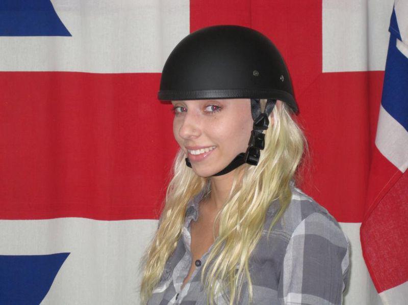 Novelty motorcycle helmet quick open dull flat black medium daytona eagle helm