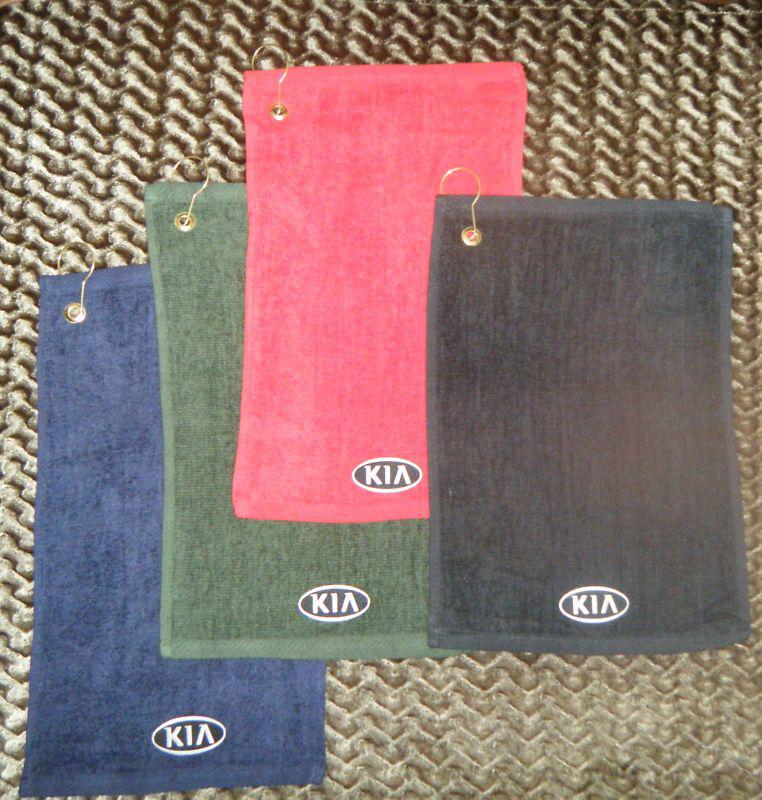 Kia   cotton golf towel towels w/ hook & grommet attach to bag ! pga  holes