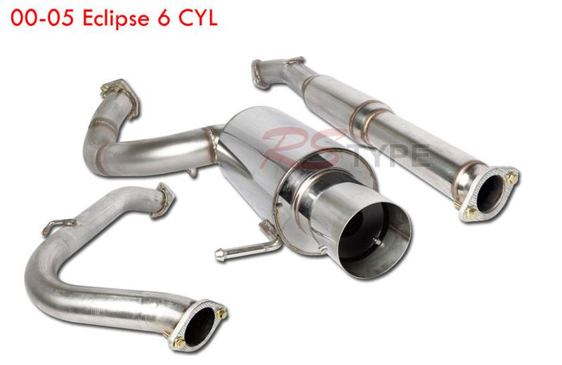2000-2005 mitsubishi eclipse 6 cyl catback exhaust system 01 02 03 04